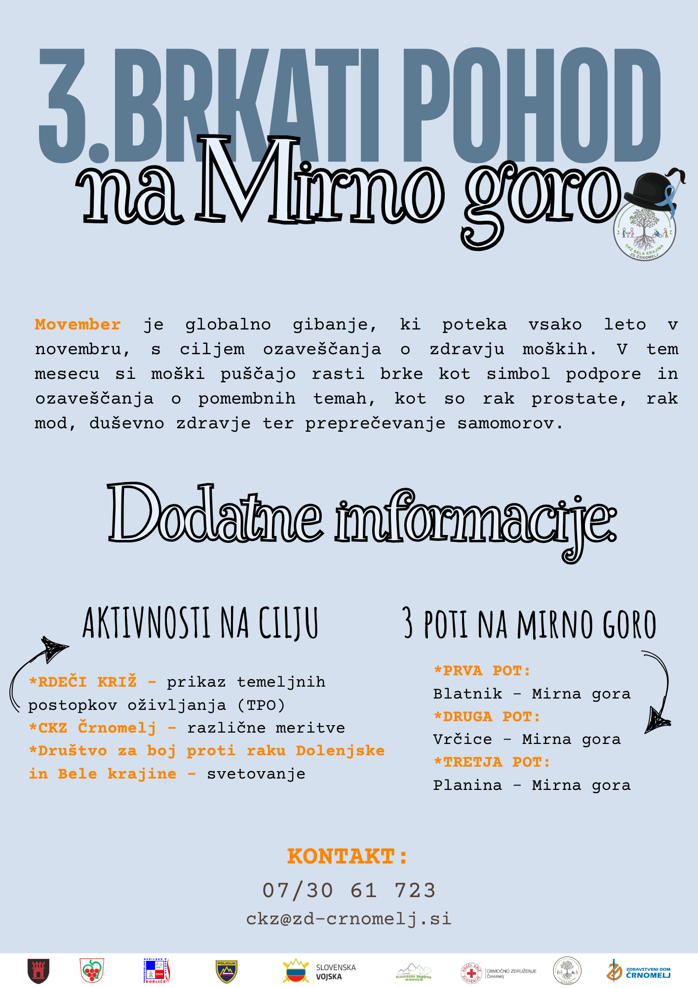 3. Brkati pohod na Mirno goro - dodatne informacije